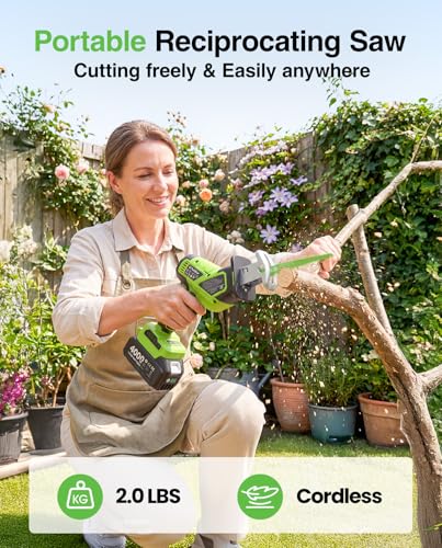 TaskStar Cordless Reciprocating Saw Kit, 3500 RPM Brushless Motor