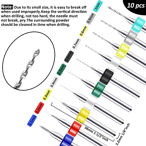 Mudder 57 Pcs Micro Drill Bits & Pin Vise Set 0.1-3mm, Black - color: Random Color Pcb Drill