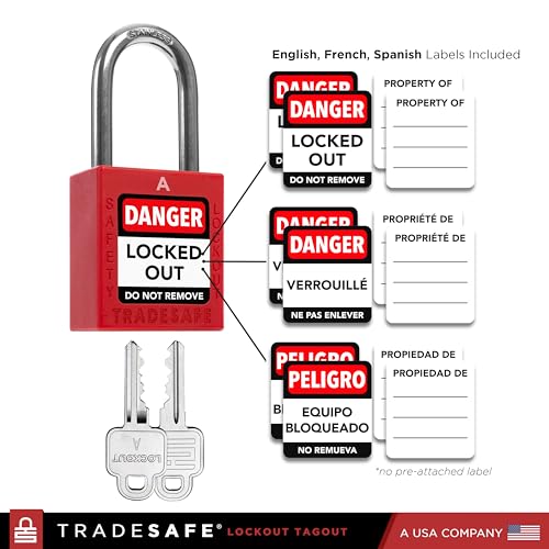 TRADESAFE Lockout Tagout Station with 20 Loto Locks Keyed Alike Unlimited, 6 Lockout Hasps, 60 Lock Out Tags, Lock Out Tag Out Kit Station, Lock Out Kit Cabinet 22-1/2 x 18 x 3 inches - style: Stocked | Keyed Alike Unlimited