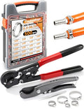 500PCS 20 Size Single Ear Hose Clamp Kit and PEX Crimping Tool,Cinch&Remove - size: 500 PCS 20 Size
