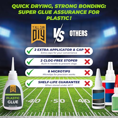 Plastic Glue for Models, Miniatures, Legos, PLA & 3D Printing Repair – Fast Setting Heavy Duty Strong Super Glue for Plastic 20g (2 Pack) - size: 2 Pack