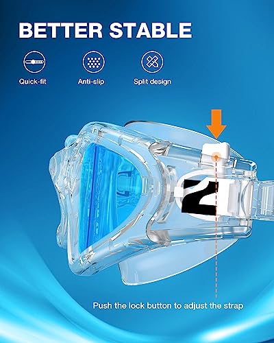 ZIONOR Swim Goggles, G1 SE Swimming Goggles Anti-Fog for Adult Men Women - color: B4-clearblue Lens Clear Frame
