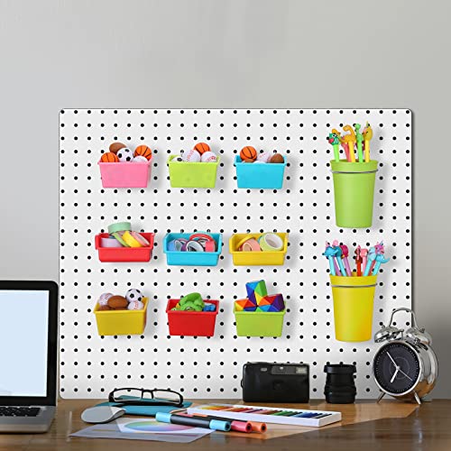 Yookeer 20 Pcs Pegboard Bins and Cups Accessories with Hooks, Mixed Color - color: Mixed Color