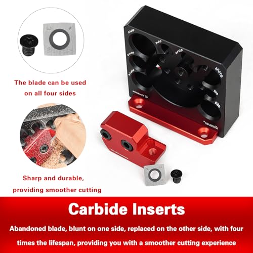 Adjustable Dowel Maker Jig Kit, Imperial 5/16 to 3/4 Inch Aluminum Alloy Dowel Rod Making Jig with 8 Holes, Drill Milling Auxiliary Tool for Making Round Wood Dowel Sticks