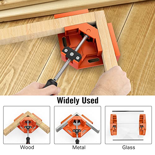 Housolution Right Angle Clamp, [4PACK] 90° Aluminum Alloy - Orange - color: Orange