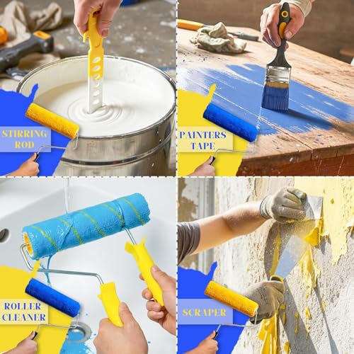 18-Piece Paint Roller Kit with 3.3ft Reinforcing Extension Pole