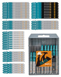 50-Piece Jigsaw Blades for Metal and Softwood Plywood, T-Shank Jig Saw Blades for Professional Accessory Jigsaw (T118A,T118B,T101AO,T101B,T101BR,T144D) - size: Set 1 (T118A-T144D)