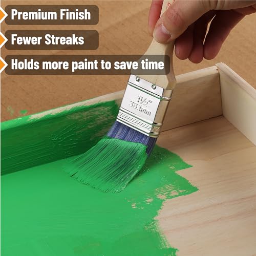 Bates Angle Paint Brushes - 1.5-Inch, 36 Pack, Treated Wood Handles for Walls, Furniture & Stain - color: Wood Handle Angle, size: 36 Pack, 1.5"