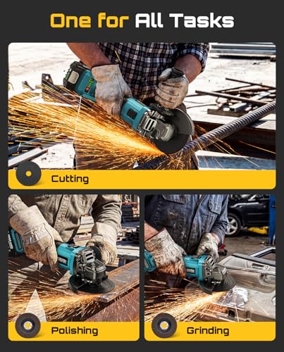 SEESII Cordless Angle Grinder 4-1/2 Inch, 10000RPM Brushless Motor