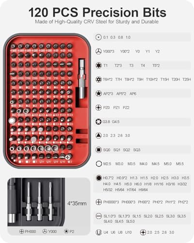 Precision Screwdriver Set, 130 in 1 Mini Screwdriver Set Tool, Red - color: Red, size: 130