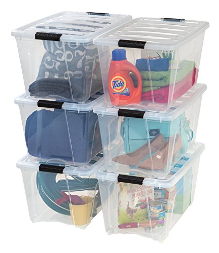 IRIS USA 6-Pack 54 Quart Storage Bins with Lids, Clear - color: Clear, size: 54 Qt, style: 6 Pack