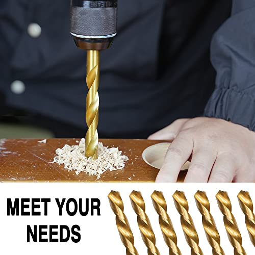 GMTOOLS 230 Pcs Drill Bit Set, 135° Tip Titanium Coated High Speed Steel, Twist Drill Bit Kit for Iron, Aluminum Alloy, Copper, Wood, Plastic, with Hard Storage 1/16"-3/8" - style: 230PCS