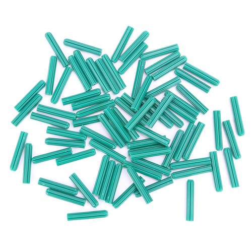 120 Pcs 7mm (1/4") x 38mm Plastic Expansion Anchors, Heavy Duty Green PE Wall Plugs for Concrete, Brick, Drywall & Hollow Walls - size: 7.38