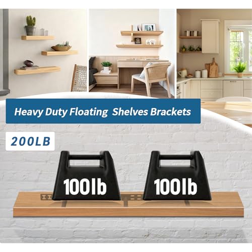 4 Pcs 22 in Floating Shelf Bracket 22 x 8 Floating Shelves Hardware, Heavy Duty Floating Shelf Brackets, Thickened Solid Steel Wall Mount for Kitchen/Living Room/Office (8 inch Rods) - style: 4pcs 22x8 in
