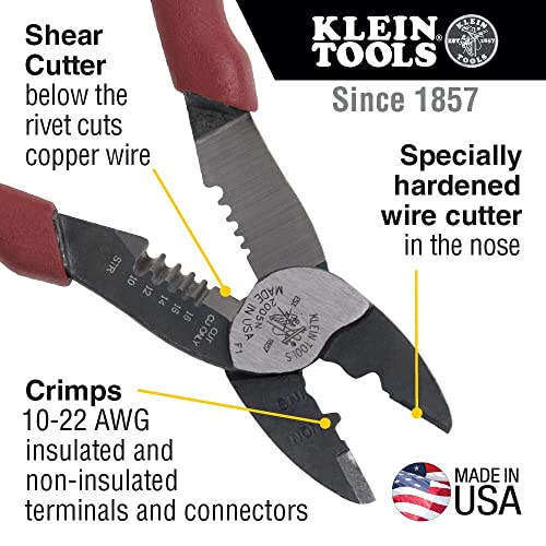 Klein Tools 2005N Wire Cutter, Stripper, Crimper Tool, Strips 10-18 AWG Stranded & 11063W Wire Cutter/Wire Stripper, Heavy Duty Automatic Wire Stripper Tool
