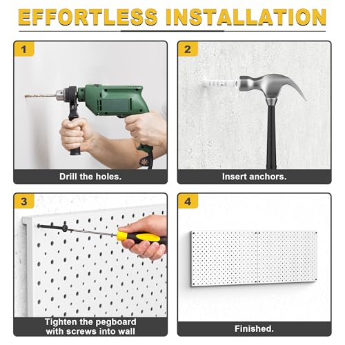 Ultrawall Metal Pegboard Panels, Pegboard Wall Organizer, Gray Peg Boards - color: Gray, size: 16x12"- 2 Pcs