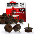 Screw-On Felt Furniture Pads X-Protector 24 PCS - 1.1” Premium Chair Glides - size: 1.1"