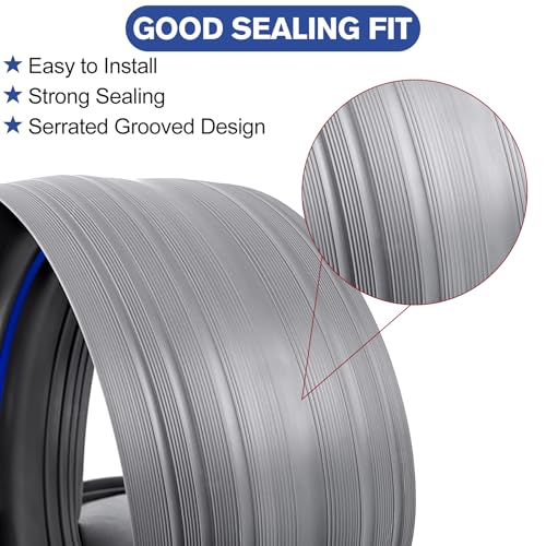 ToLanbbt 16.5Ft/5M Universal Garage Threshold Seal Strip with 300ml Black Sealants/Adhesives, Garage Door Bottom Weatherproof Strip Rubber DIY Weather Stripping Replacement (Grey-Blue Line) - color: Grey+Blue, size: 16.5 Ft (incl. 2 adhesives)