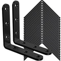 25Pcs Black Angle Brackets 3”x 3” Heavy Duty Corner Bracket 3MM for Wood | 3MM Thick Metal Corner Brackets 90 Degree Joint Hardware 3In Mounting Bracket for Wooden Furniture Cabinet Chairs Bookshelf - size: Black-3x3 Inch