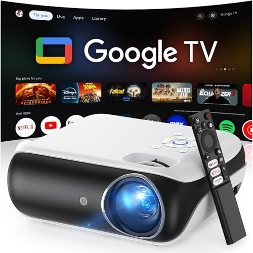 Official Licensed Google TV - HAPPRUN 4K Supported Outdoor Smart Projector - style: Official Licensed Google TV