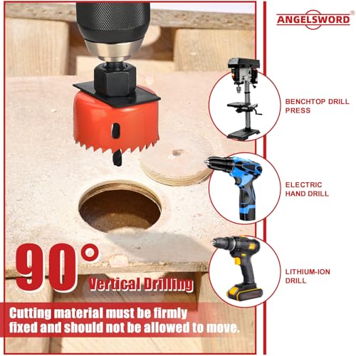 ANGELSWORD Hole Saw Set 22 PCS Double-Ground Teeth Hole Saw Kit, Hole Saw Drill Bit Kit, 3/4"-6" (19-152mm) 13 PCS Saw Blades, for Drywall, Soft Wood, Plywood, Plastic, PVC