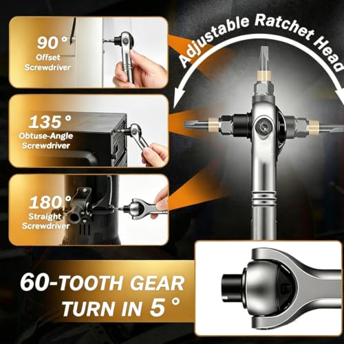 40-in-1 Magnetic Ratcheting Screwdriver Set with 180° Rotating