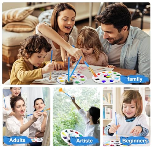 22pcs Paint Palettes, Plastic Paint Tray Palette, Paint Pallets for Kids or Students to DIY Craft Class or Art Class, White