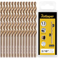 3/16 Inch Cobalt Drill Bits, 13 Pack of M35 HSS, 135 Degree Tip, Jobber Length Twist Drill Bit Set for Hard Metal, Stainless Steel, Cast Iron, Wood and Plastic, with Storage Case - style: 3/16-13pcs