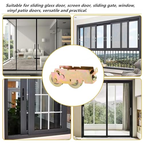 2 Pack Sliding Door Rollers, 1 1/4 Inch Tandem Roller Steel Ball Wheel