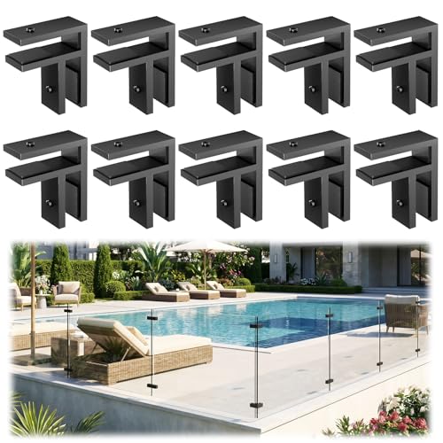 10 Pack Corner Railing Glass to Glass Clamps, Double Side Glass Clip - size: 10 Pack, style: 90 Degree