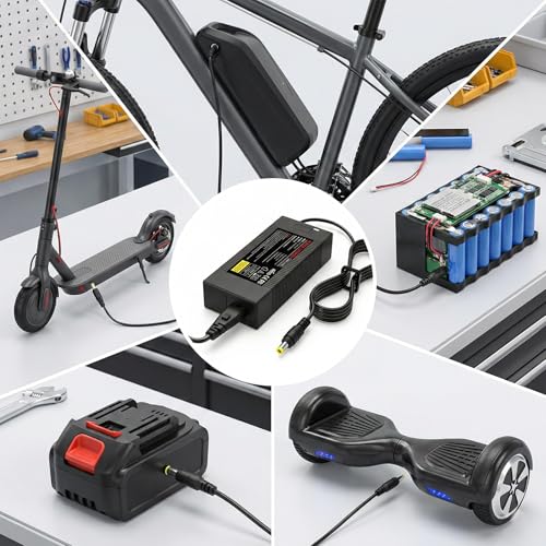 24V Lithium Battery Charger, 29.4V 2A Universal Power Adapter for 7S 24V Li-ion Battery with 5.5mm x 2.1mm DC Connector, Fast Power Supply for Massage Guns, Household Appliances, DIY Electronics