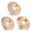 3Pcs Wood Carving Disc Set for 4.5 Inch Angle Grinder, Grinding Shaping Wheel Sanding Polishing Pad, Stump Removal Cutting Wheel Rotary Tool Attachments for Woodworking (3)
