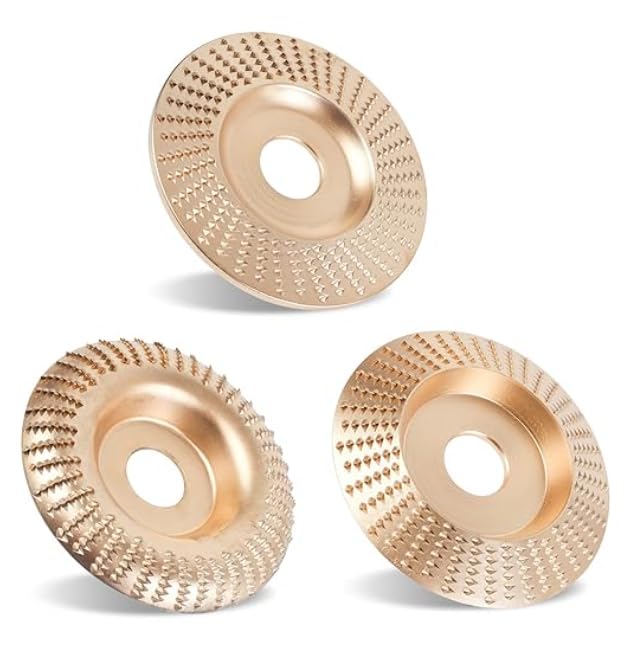 3Pcs Wood Carving Disc Set for 4.5 Inch Angle Grinder, Grinding Shaping Wheel Sanding Polishing Pad, Stump Removal Cutting Wheel Rotary Tool Attachments for Woodworking (3)