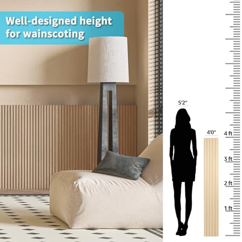 Art3d 48 x 6 Inch WPC Wood Slat Wall Panels, 3D Wall Accents, 16-Pack, Oak | Real Wood Grain, Durable, Water Resistant, Wear-Resistant, No Emission, Eco-Friendly, Easy to Care, for Living Room, Bedroom - color: Oak, size: 48" * 6"
