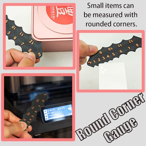Radius Gauge,Fillet Gauge,Radius Finder,Contour Measuring Tool,Radius Gauges Tool Set,Round Corner Measuring Tools,2 Pieces. Black