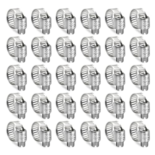 Hose Clamp, 30PCS Fuel Line Clamp, 1/4"-7/16"(6-12mm) Radiator Hose Clamps - size: 6-12mm
