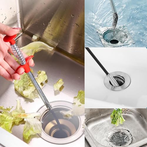 118" Flexible Grabber Claw Pick Up Reacher Tool, Drain Snake Hair Drain Clog Remover Tool with 4 Claws Bendable Hose for Litter Pick, Home and Kitchen Sink, Drains, Toilet - style: 118 IN