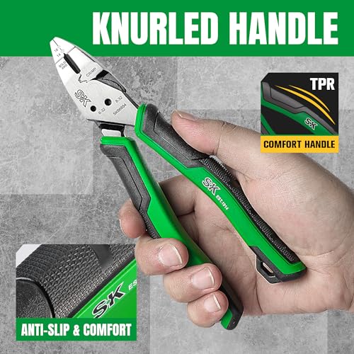 SK 7'' Multi-Use Side Cutters, 5-IN-1 Diagonal Cutting Pliers, CR-V Steel - style: Multi-Use Diagonal Pliers