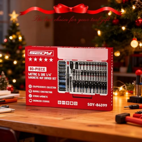 80-Piece Premium Magnetic Impact Nut Driver Set Metric & SAE with Socket Adapters, Bit Holder, Wing Nut Driver, Universal Sockets, Quick Release Extension, Power Bits - style: Multi-Use Kit