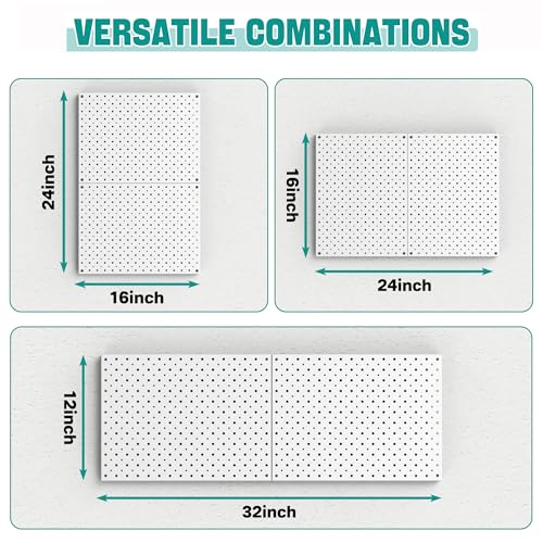 EVERHANGER Metal Pegboard Panels, Heavy Duty Pegboard Wall Organizer - color: Gray, size: 2pack 12"X16"