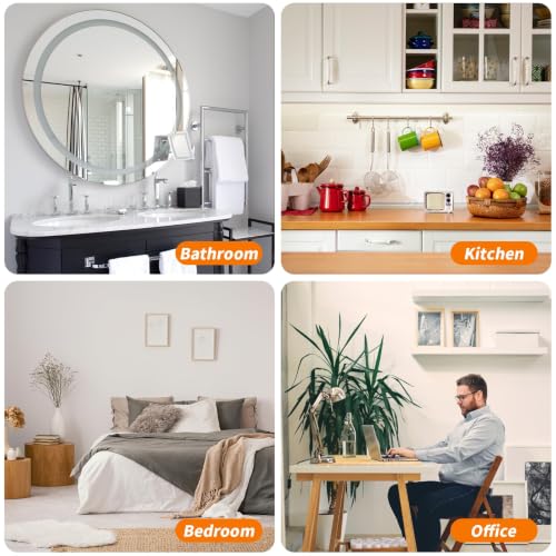 24 PCS Picture Hangers Without Nails, Wall Hangers Without Nails, Adhesive Wall Hooks, to use Inside Kitchen, Bathroom, Home and Office - size: 24PCS（8mm）