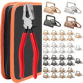 weideer 40 Sets Key Fob Hardware with Key Fob Plier Tools Bag, Glass Running Pliers for Wristlet Key Fobs/Key Lanyard/Key Chain Hardware Install - color: Red+key Fob+plier+bag