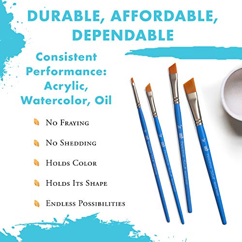 Princeton Select Artiste Angle Shader Brush, Synthetic, Short Handle, Size 3/8 inch, 1 Count - size: Size 3/8 inch