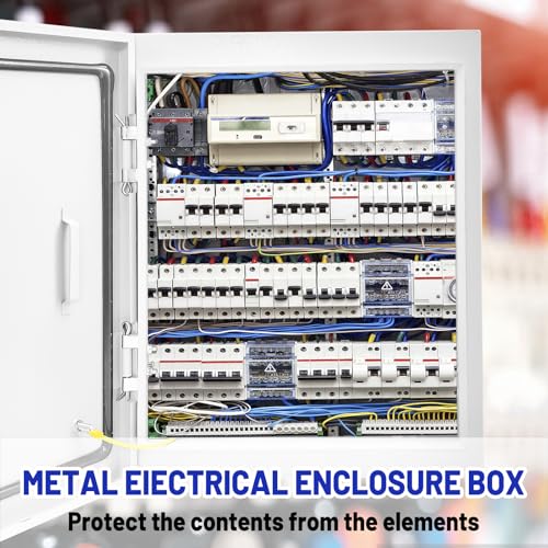 Electrical Junction Box 20x16x6, NEMA 4X IP66 Steel Enclosure Box - size: 20 x 16 x 6''