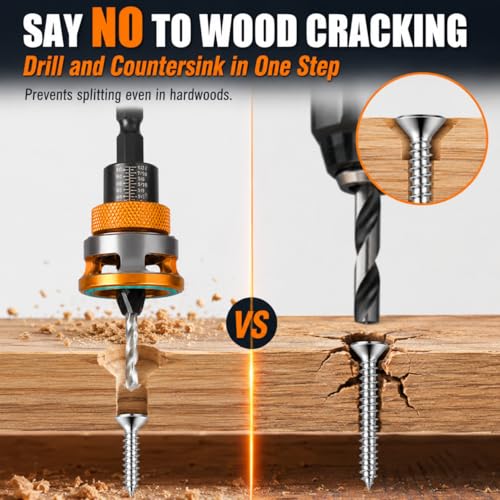 Countersink Drill Bit Set with Depth Stop 4PCS