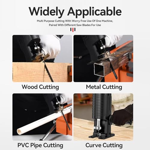 Reciprocating Saw Attachment for Drill Kit for Cordless Drill with Blades for Metal Wood Cutting Jig Saws, Drill Saw Attachment