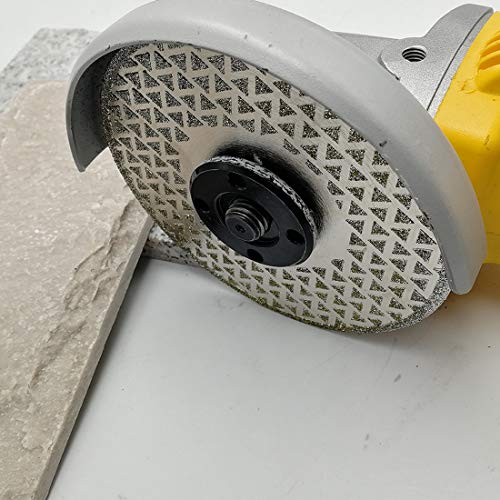 SHDIATOOL 5 Inch Electroplated Diamond Cutting Grinding Disc Fits 7/8 Inch Arbor Both Side Coated Diamond Blade for Granite Marble Diamond Disk Diamond Wheel - size: 5" Both(Bore:22.23)