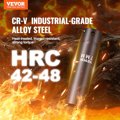 VEVOR 1/2" Drive Impact Socket Set, 13 Piece Deep Socket Set Metric 10-24mm, 6 Point CR-V Alloy Steel for Auto Repair, Easy-to-Read Size Markings, Rugged Construction, Includes Storage Case - size: 1/2" 13PCS Deep