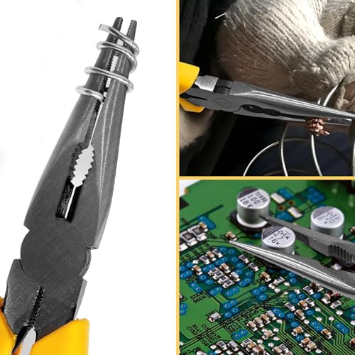 Needle Nose Pliers with Wire's Cutter - Long Nose pliers, Needlenose Pliers,Needle-nose Pliers, Needle Nose Plyers can Screw Loose Nuts and Wind/Cutter Wire's ect.（8.1 in）