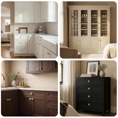 POZEAN Cabinet Knobs Brushed Nickel 20 Pack Cabinet Handles Drawer Knobs Solid Knobs Gold with Screws for Dresser Drawer Cabinet Cupboard - Modern Kitchen, Bedroom and Bathroom Hardware,Gold - color: Gold, size: 20 Pack